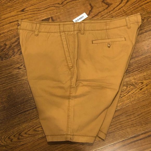Mens Camel Colored Flat Front Longer Length Chino Shorts Sz 44 - Picture 5 of 7